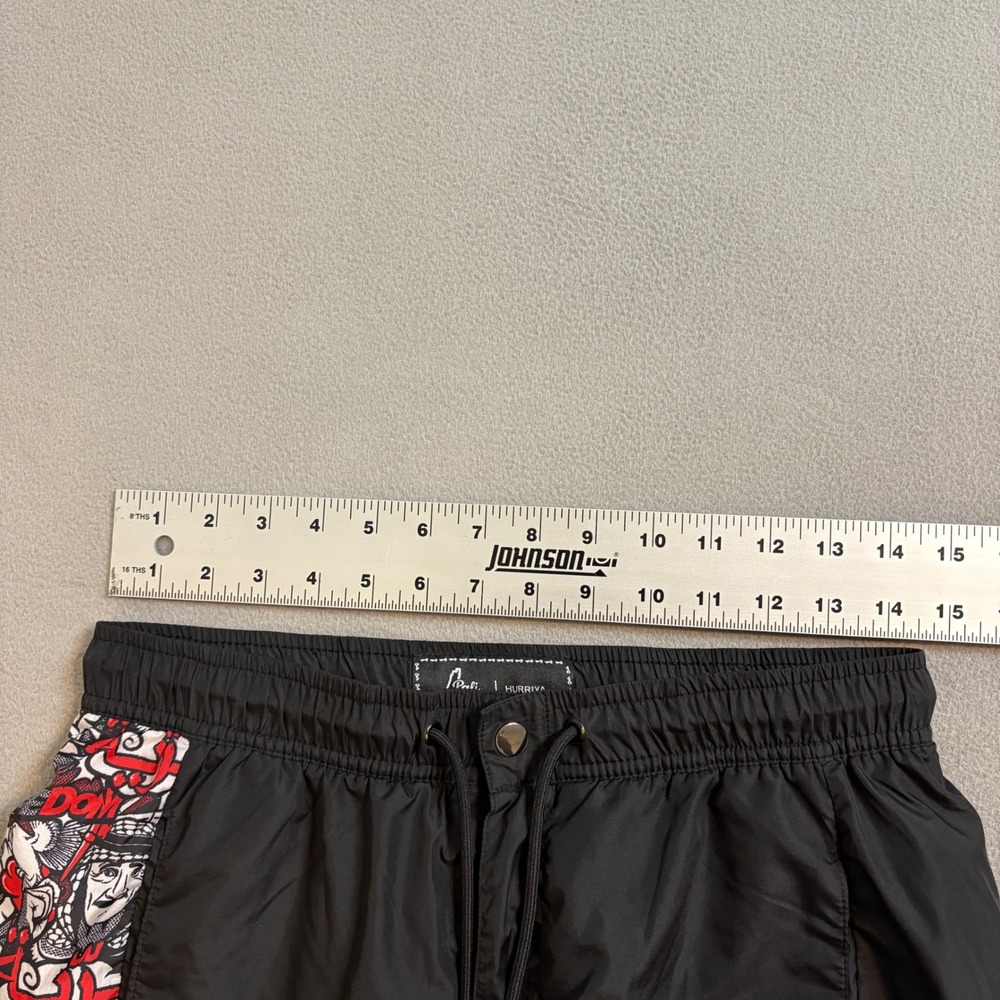 Pali Roots Hurriya Pants Black Graphic Print Nylon Blend Track Pants Medium - Picture 9 of 11